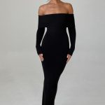 Beverley Knit Maxi Dress - Black - Image 5