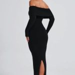 Beverley Knit Maxi Dress - Black - Image 9