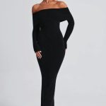 Beverley Knit Maxi Dress - Black - Image 10
