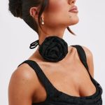 Elizabeth Floral Choker - Black - Image 2