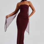 Yulia Maxi Dress - Cherry Lacquer - Image 5