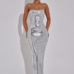 Atari Maxi Dress - Silver - Image 12