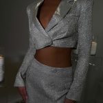 Stefania Mini Skirt - White Gold Sparkle