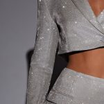 Stefania Mini Skirt - White Gold Sparkle - Image 5