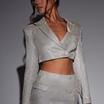 Stefania Mini Skirt - White Gold Sparkle - Image 8