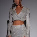 Stefania Mini Skirt - White Gold Sparkle - Image 10