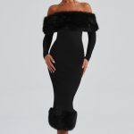 Vittoria Midi Dress-Black - Image 9