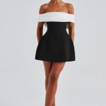 Delta Mini Dress - Black/White - Image 3
