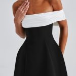 Delta Mini Dress - Black/White - Image 4