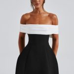 Delta Mini Dress - Black/White - Image 5