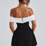 Delta Mini Dress - Black/White - Image 7