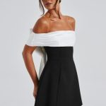 Delta Mini Dress - Black/White - Image 8