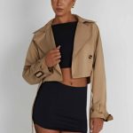 Caprice Cropped Trench Coat - Beige - Image 4
