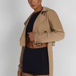 Caprice Cropped Trench Coat - Beige - Image 7