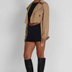 Caprice Cropped Trench Coat - Beige - Image 9