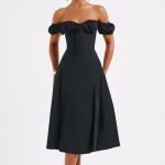 Courtney Midi Dress - Black - Image 7
